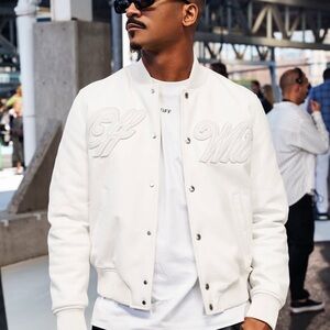 Off-White Men's Ivory Bomber Jacket